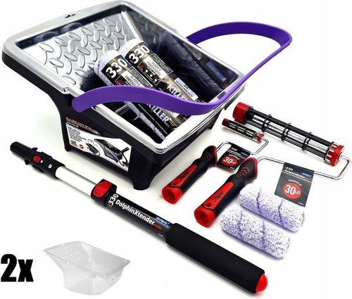 ZESTAW BLUE DOLPHIN 330 4x Wałek Wiadro Barracuda 2x Wkład 2x Uchwyt Kij na Arena.pl