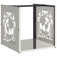 Stojak na drewno opałowe 40x40x40 cm Stal nierdzewna