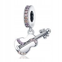 Zawieszka SREBRO 925 Charms Koralik Instrument Skrzypce Muzyka