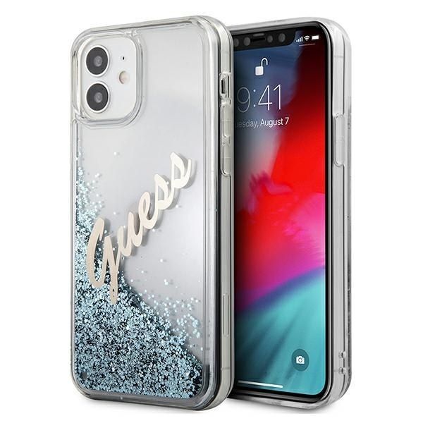 Guess GUHCP12SGLVSBL iPhone 12 mini 5,4" niebieski/blue hardcase Glitter zdjęcie 1