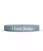 Opaska Silikonowa. I Love Jesus, Niebieska