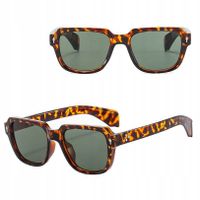 OKULARY PRZECIWSŁONECZNE filtr UV400 panterka unisex + ETUI + ŚCIERKA