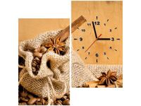 60X60CM ZEGAR AROMATYCZNA KAWA OBRAZ DREWNO ŚCIAN KWADRAT