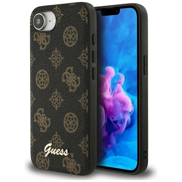 etui guess peony script logo magsafe do iphone 16e czarny zdjęcie 1