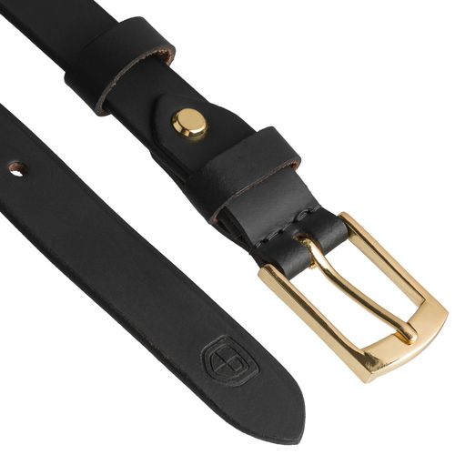 skórzany pasek damski w czarnym  klamrą - peterson 105 na Arena.pl