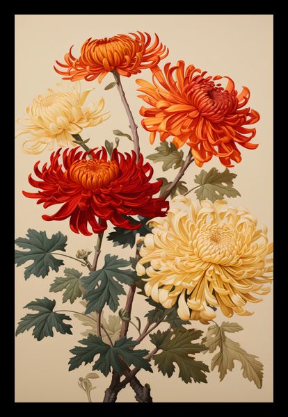 Plakat 20x30cm Tańczące Chryzantemy zdjęcie 2