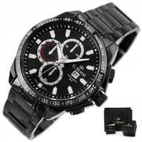 ZEGAREK MĘSKI G. ROSSI VIPER +BOX +GRAWER datownik bransoleta srebrny