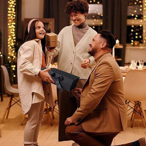 Pudełko prezentowe eleganckie czarne ze wstążką na Arena.pl