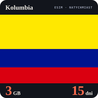 Karta eSIM Internet Kolumbia 3 GB na 15 dni - bez rejestracji