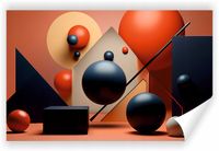 Fototapeta PREMIUM STRUKTURA ZMYWALANA geometryczna trójwymiarowa tapeta