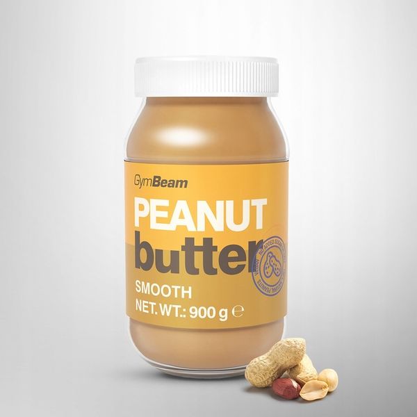 MASŁO ORZECHOWE 100% PEANUT BUTTER BEZ CUKRU SOLI GŁADKIE GymBeam 900g zdjęcie 2