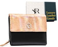 portfel damski skórzany rv-786-sla-4842 gold-black