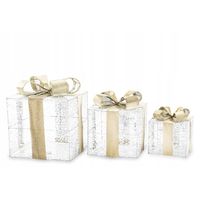 Dekoracja Boże Narodzenie Pudełka LED Prezenty Zestaw 3 sztuki Pod Choinke