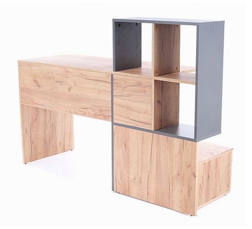 Biurko z półkami Garos 2 dąb wotan / antracyt na Arena.pl