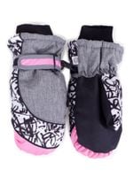 Rękawiczki narciarskie dziewczęce jednopalczaste wzorki 14 YOCLUB