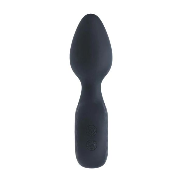 Vibrating Silicone Anal Plug With Loop - Black zdjęcie 4