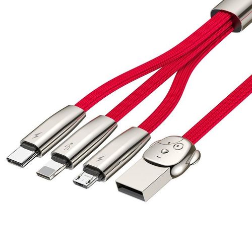Kabel Usb Baseus Rapid 3W1 Typ C / Lightning / Micro 3A 1,2M (Czerwony) na Arena.pl