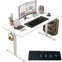 Biurko komputerowe elektryczne białe 160x80cm regulowane nowoczesne 72-118