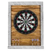 Tablica Drewniana John Paddle do Darta Retro Vintage White
