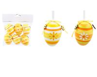 JAJKA WIELKANOCNE ZAWIESZKI PISANKI DO ZAWIESZENIA 6 szt ŻÓŁTE