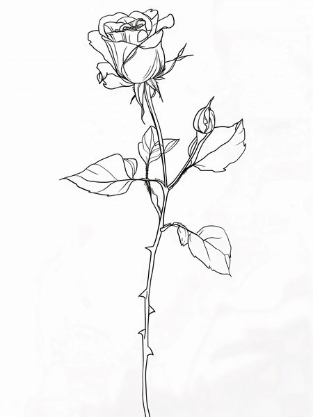 Plakat 15x20cm Kontur Róży zdjęcie 1