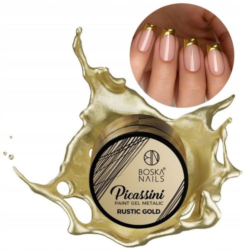 Żel do zdobień Picassini Metalic Paint Gel Rustic Gold złoty Boska na Arena.pl