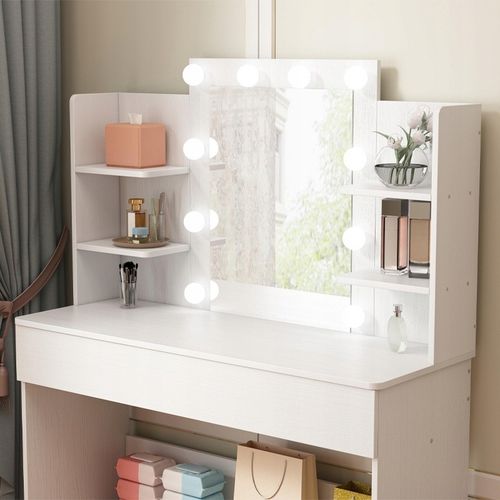 TOALETKA KOSMETYCZNA MAKIJAŻU WIZAŻU Z LUSTREM LED LOFT NOWOCZESNA 110 na Arena.pl