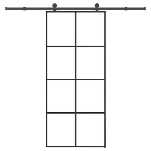 Drzwi przesuwne z osprzętem, 90x205 cm, szkło ESG i aluminium na Arena.pl