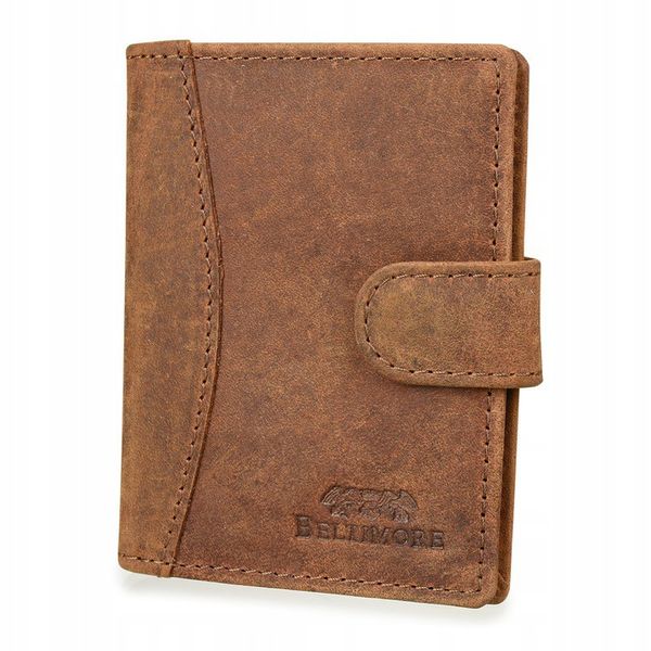 Etui Na Dokumenty Karty Skórzane Slim Beltimore Jasny  Brąz G78 zdjęcie 6