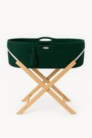 Kosz Mojżesza BOHO Handmade ze stojakiem - butelkowa zieleń