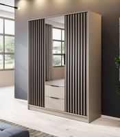 Szafa Garderoba Nelly 3D z lustrem 155cm 4 Kolory Półki Drążek Szuflady
