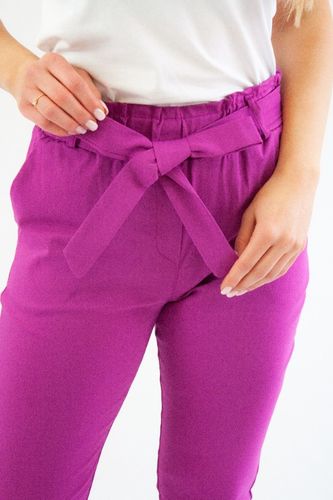 Eleganckie spodnie z kokardą Amelia Amarantowe UNI MAŁY na Arena.pl