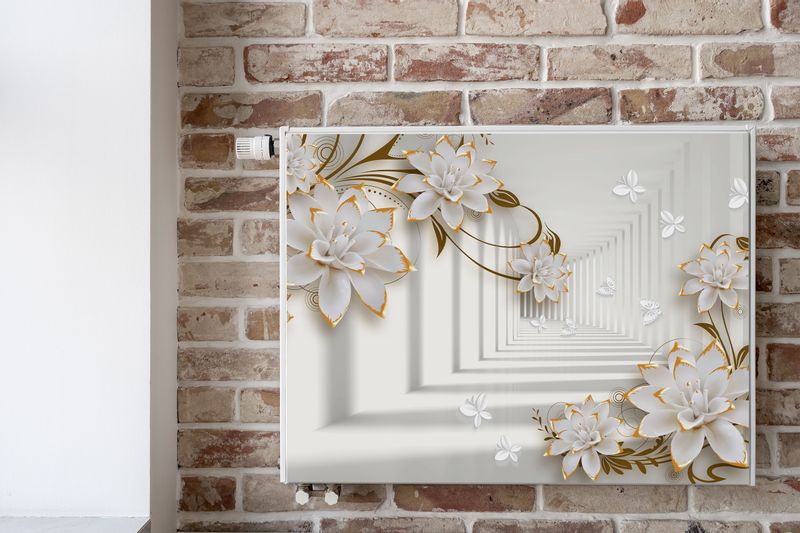 MATA Magnetyczna Na Kaloryfer Tunel 3D Kwiaty Motyle 90cm x 60cm zdjęcie 6