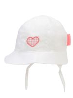 Czapka letnia dziewczęca z uszkami serce biała 44-46 YOCLUB