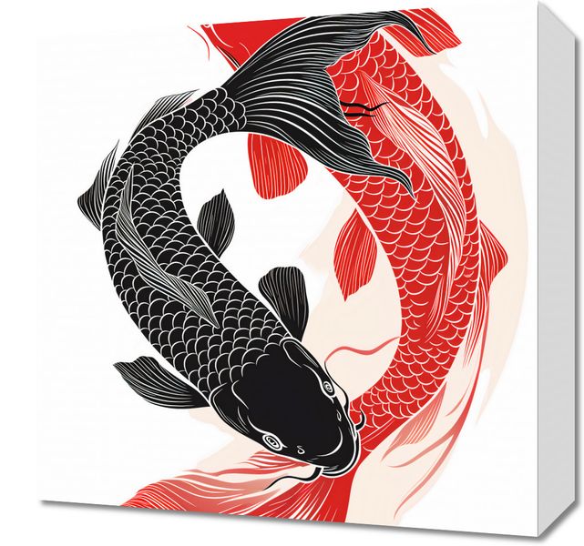 Obraz 40x40cm Yin i Yang Koi zdjęcie 1