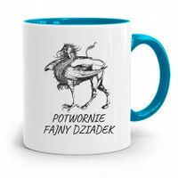 Kubek Błękitny Potwornie Fajny Dziadek Z Nadrukiem Ze Zdjęciem