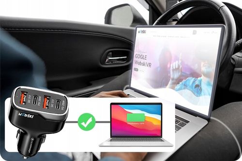 SZYBKA ŁADOWARKA SAMOCHODOWA 4XUSB 40W I KABEL 1 METR DO iPHONE C-L 27W 1m na Arena.pl