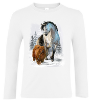 Bluzka t-shirt z długim rękawem Konie