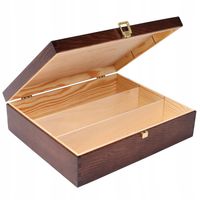 Pudełko drewniane na wina brązowe decoupage