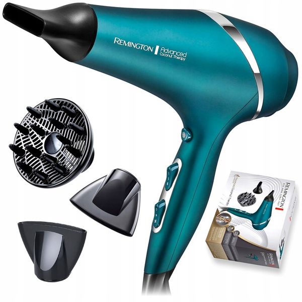 SUSZARKA DO WŁOSÓW REMINGTON Z DYFUZOREM JONIZACJA SENSOR Silnik AC-130km/h zdjęcie 1