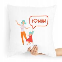 Poduszka Prezent Upominek Dla Mamy I Love Mom Z Nadrukiem Ze Zdjęciem
