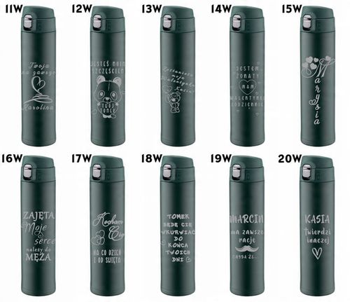 Kubek termiczny zielony z ustnikiem blokadą 520ml GRAWER logo Urodziny na Arena.pl