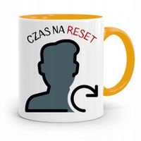 Kubek Żółty Informatyka Programisty Czas Na Reset Z Nadrukiem Ze Zdjęciem