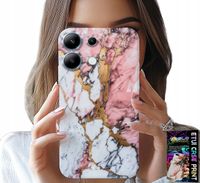 ETUI DO XIAOMI NOTE 13 5G - RÓŻOWO BIAŁY MARMUREK, KAMIENNE WZORY