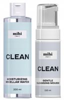MIHI ZESTAW Nawilżająca woda micelarna łagodny mus oczyszczający WEGE