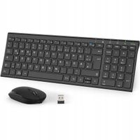 iClever GK03 Bezprzewodowa klawiatura 2,4 G, aluminiowa, QWERTZ + mysz