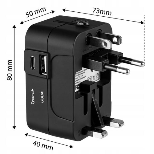 PRZEJŚCIÓWKA ADAPTER PODRÓŻNY CAŁY ŚWIAT GNIAZDKA UK USA EU ŁADOWARKA na Arena.pl