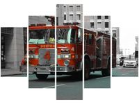 105CM 150CM OBRAZ 5 ELEM BOSTOŃSKI WÓZ STRAŻACKI BRETT LEVIN DRUK