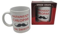 kubek ceramiczny w ozdobnym opakowaniu "najfajniejszy chłopak na świecie"
