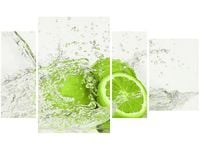 135CM 80 OBRAZ 4 ELEM LIMONKA WODZIE ŚCIENNY